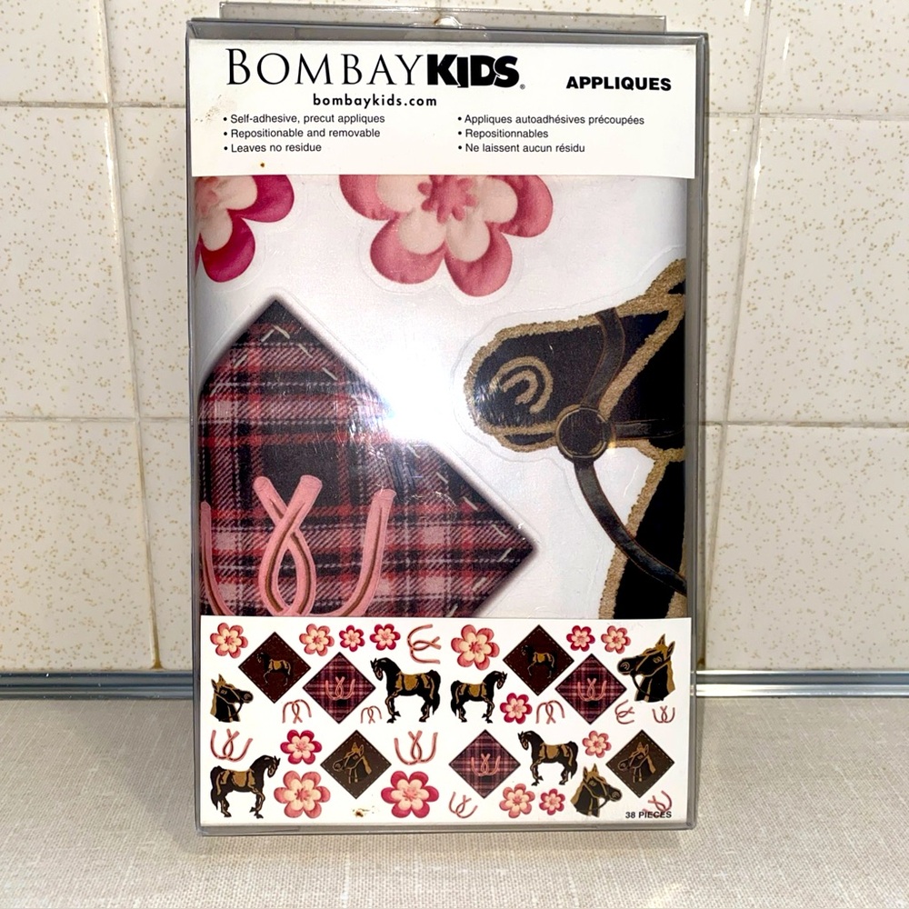 Bombay Kids‎ Wall Appliqués Equestrian Horses Floral 38 Pc NEW